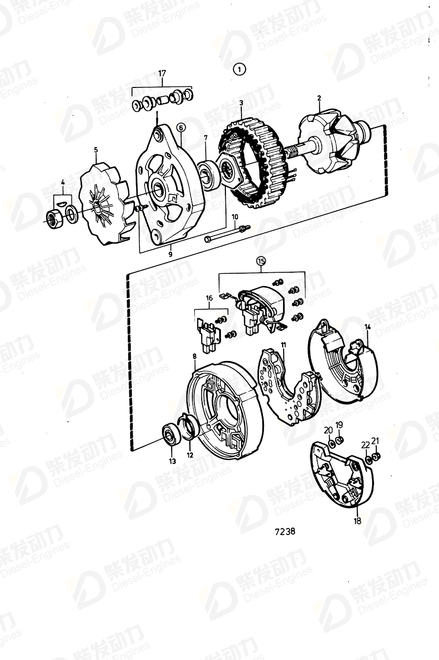 volvo penta Ball bearing 848402 Drawing